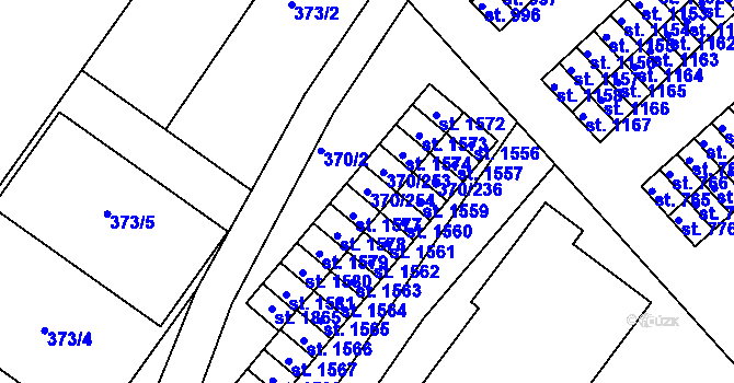 Parcela st. 370/254 v KÚ Náměšť nad Oslavou, Katastrální mapa