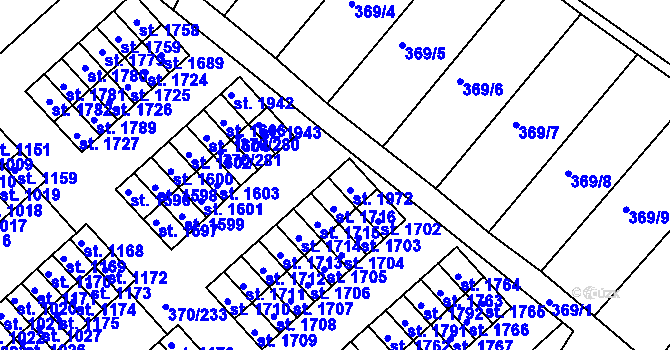 Parcela st. 370/286 v KÚ Náměšť nad Oslavou, Katastrální mapa