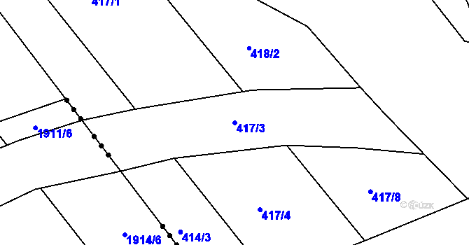 Parcela st. 417/3 v KÚ Náměšť nad Oslavou, Katastrální mapa