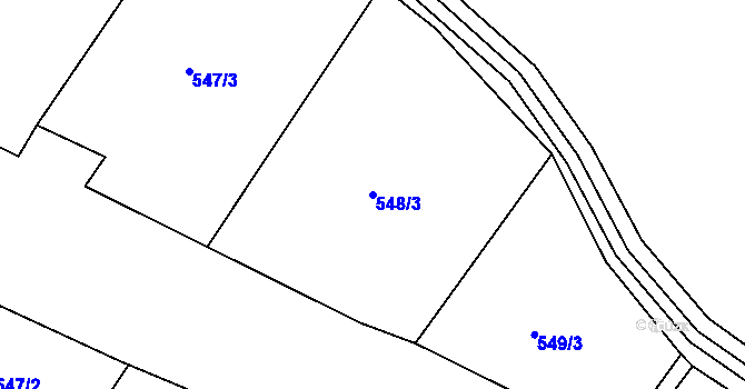 Parcela st. 548/3 v KÚ Náměšť nad Oslavou, Katastrální mapa