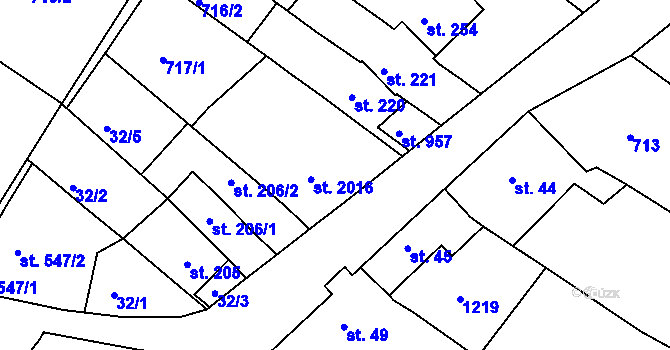 Parcela st. 717/2 v KÚ Náměšť nad Oslavou, Katastrální mapa