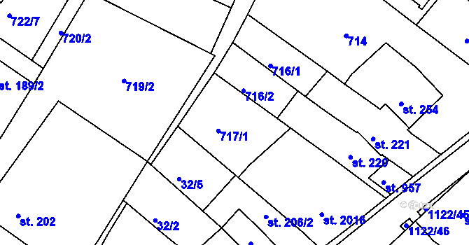 Parcela st. 717/4 v KÚ Náměšť nad Oslavou, Katastrální mapa