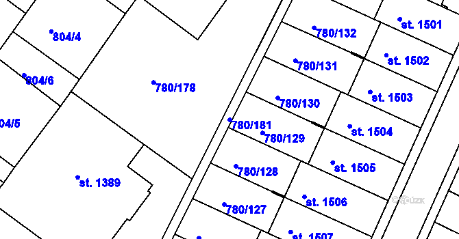 Parcela st. 780/181 v KÚ Náměšť nad Oslavou, Katastrální mapa