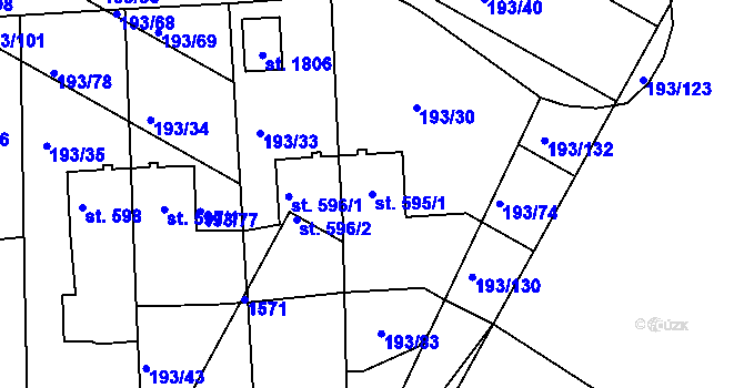 Parcela st. 595/1 v KÚ Náměšť nad Oslavou, Katastrální mapa