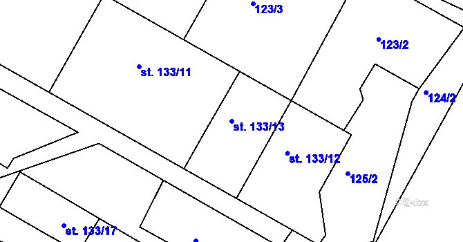 Parcela st. 133/13 v KÚ Náměšť nad Oslavou, Katastrální mapa