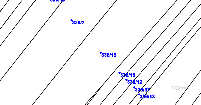 Parcela st. 336/15 v KÚ Náměšť nad Oslavou, Katastrální mapa