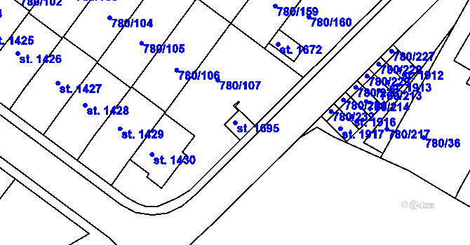 Parcela st. 1695 v KÚ Náměšť nad Oslavou, Katastrální mapa