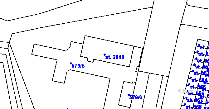 Parcela st. 2018 v KÚ Náměšť nad Oslavou, Katastrální mapa