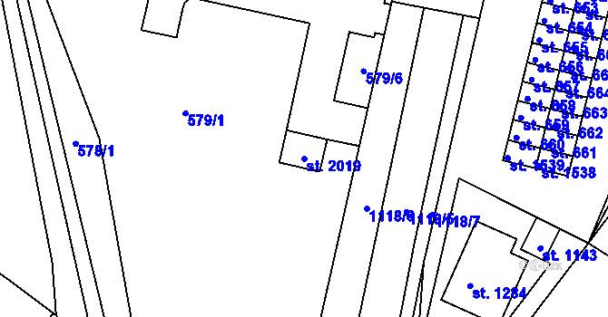 Parcela st. 2019 v KÚ Náměšť nad Oslavou, Katastrální mapa