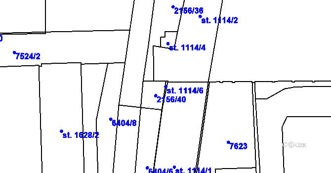 Parcela st. 1114/6 v KÚ Napajedla, Katastrální mapa