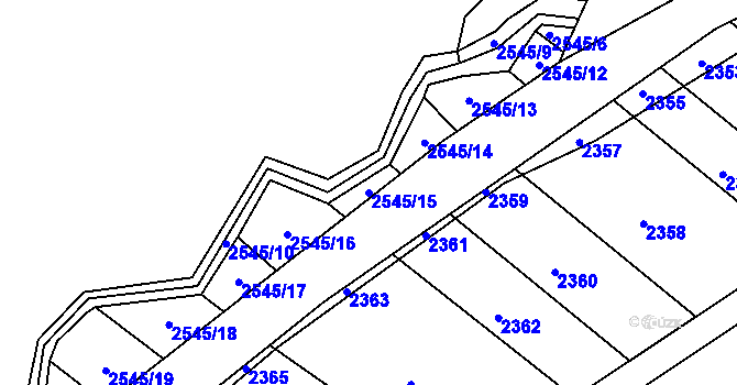 Parcela st. 2545/15 v KÚ Napajedla, Katastrální mapa