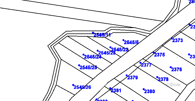 Parcela st. 2545/23 v KÚ Napajedla, Katastrální mapa