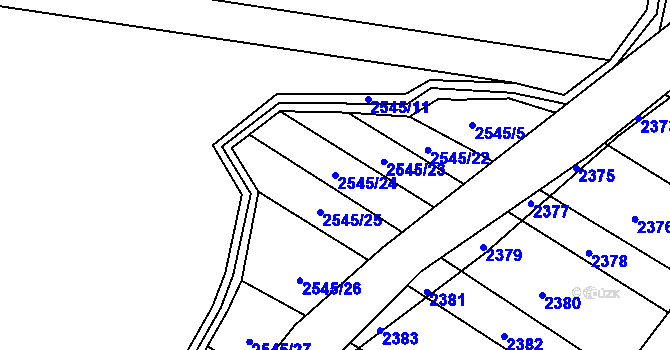 Parcela st. 2545/24 v KÚ Napajedla, Katastrální mapa