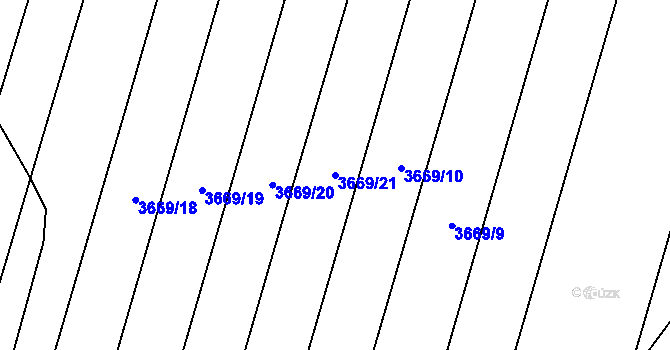 Parcela st. 3669/21 v KÚ Napajedla, Katastrální mapa