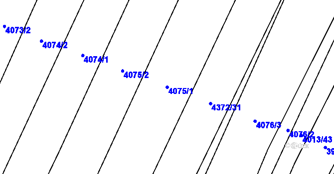 Parcela st. 4075/1 v KÚ Napajedla, Katastrální mapa