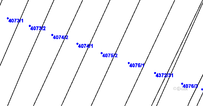Parcela st. 4075/2 v KÚ Napajedla, Katastrální mapa