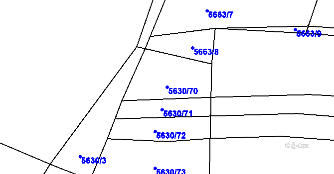 Parcela st. 5630/70 v KÚ Napajedla, Katastrální mapa