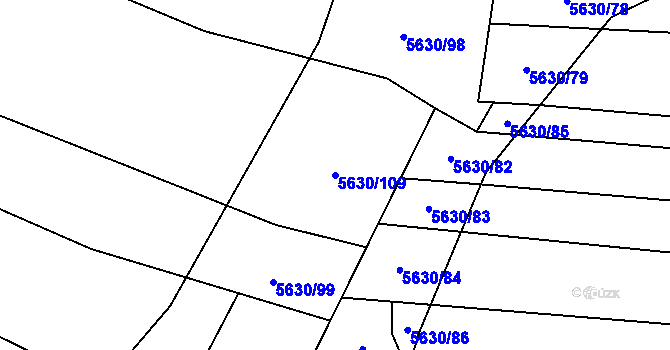 Parcela st. 5630/109 v KÚ Napajedla, Katastrální mapa