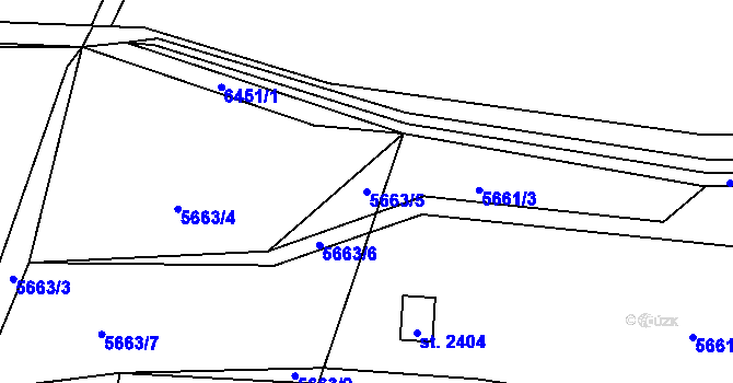 Parcela st. 5663/5 v KÚ Napajedla, Katastrální mapa