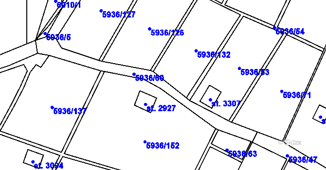 Parcela st. 5936/169 v KÚ Napajedla, Katastrální mapa