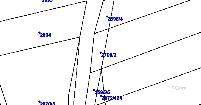 Parcela st. 2700/2 v KÚ Napajedla, Katastrální mapa
