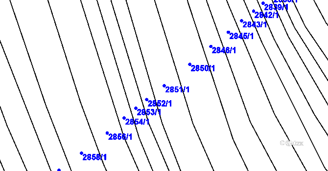 Parcela st. 2851/1 v KÚ Napajedla, Katastrální mapa