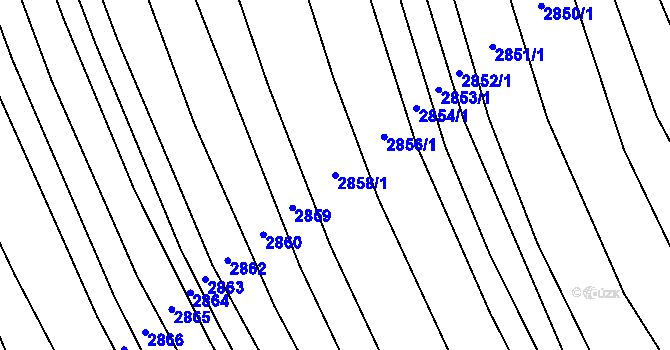 Parcela st. 2858/1 v KÚ Napajedla, Katastrální mapa