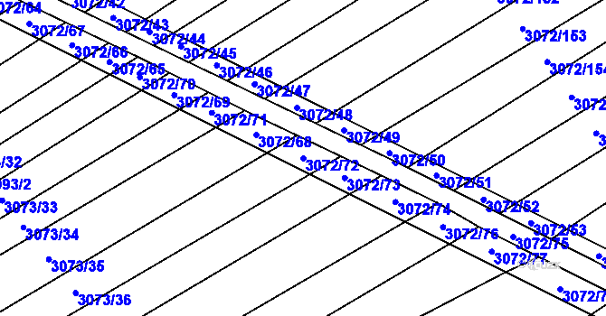 Parcela st. 3072/72 v KÚ Napajedla, Katastrální mapa