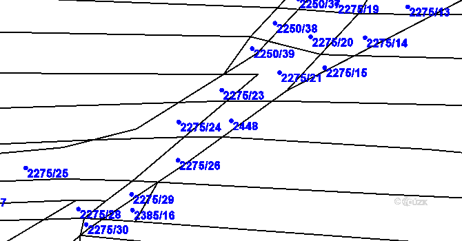 Parcela st. 2448 v KÚ Napajedla, Katastrální mapa