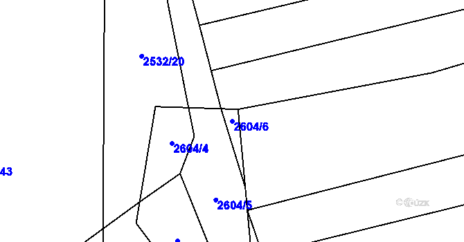 Parcela st. 2604/6 v KÚ Napajedla, Katastrální mapa