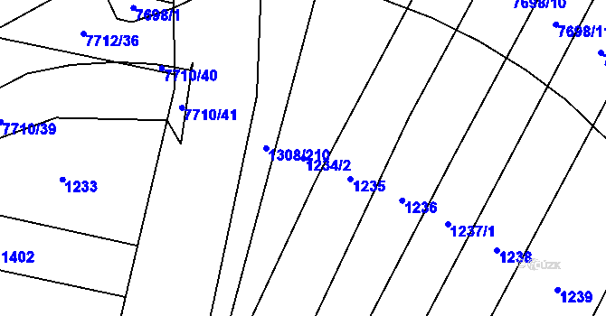 Parcela st. 1234/2 v KÚ Napajedla, Katastrální mapa