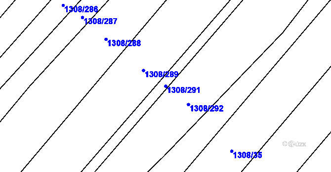 Parcela st. 1308/291 v KÚ Napajedla, Katastrální mapa