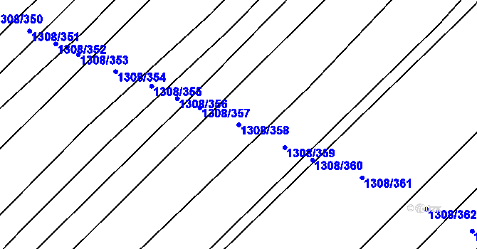 Parcela st. 1308/358 v KÚ Napajedla, Katastrální mapa