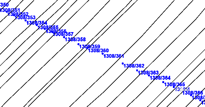 Parcela st. 1308/361 v KÚ Napajedla, Katastrální mapa
