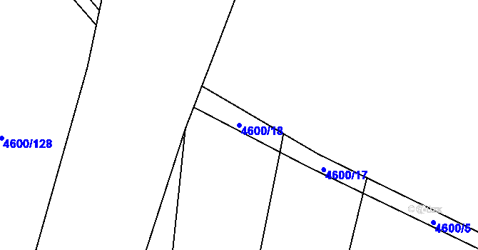 Parcela st. 4600/18 v KÚ Napajedla, Katastrální mapa