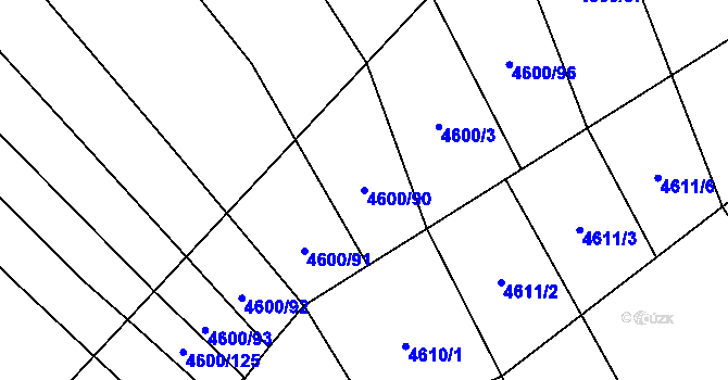 Parcela st. 4600/90 v KÚ Napajedla, Katastrální mapa