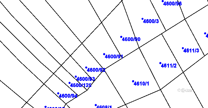 Parcela st. 4600/91 v KÚ Napajedla, Katastrální mapa