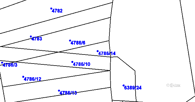 Parcela st. 4786/14 v KÚ Napajedla, Katastrální mapa