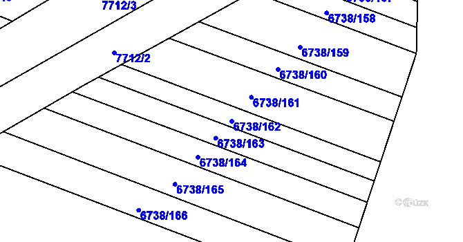 Parcela st. 6738/162 v KÚ Napajedla, Katastrální mapa