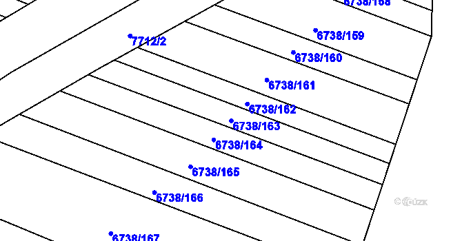 Parcela st. 6738/163 v KÚ Napajedla, Katastrální mapa