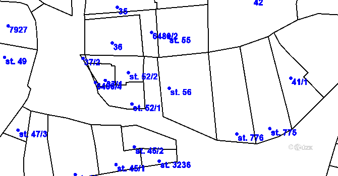 Parcela st. 56 v KÚ Napajedla, Katastrální mapa