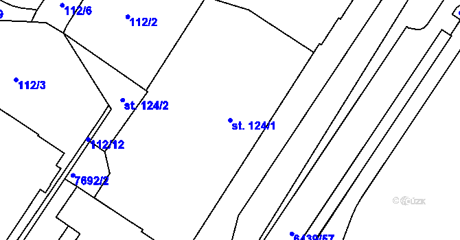 Parcela st. 124/1 v KÚ Napajedla, Katastrální mapa