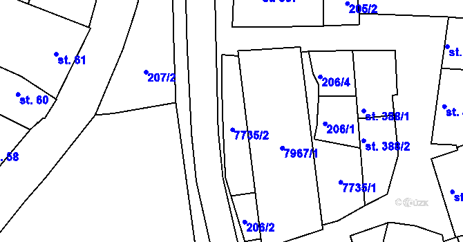 Parcela st. 390/1 v KÚ Napajedla, Katastrální mapa
