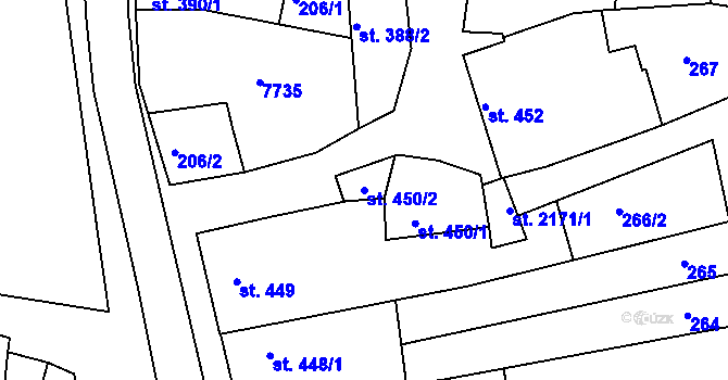 Parcela st. 450/2 v KÚ Napajedla, Katastrální mapa