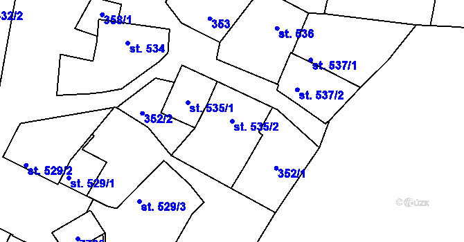 Parcela st. 535/2 v KÚ Napajedla, Katastrální mapa