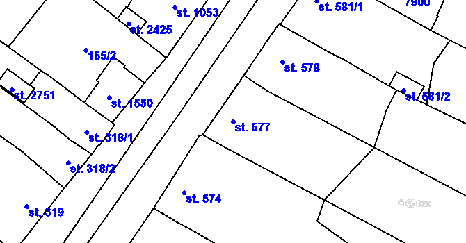 Parcela st. 577 v KÚ Napajedla, Katastrální mapa