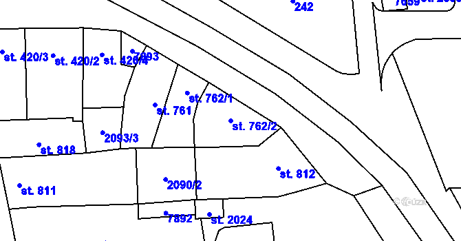Parcela st. 762/2 v KÚ Napajedla, Katastrální mapa
