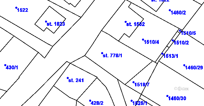 Parcela st. 778/1 v KÚ Napajedla, Katastrální mapa