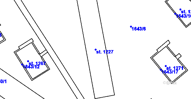 Parcela st. 1227 v KÚ Napajedla, Katastrální mapa