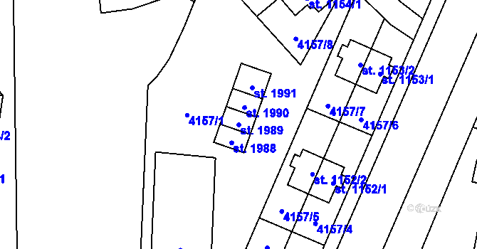 Parcela st. 1989 v KÚ Napajedla, Katastrální mapa